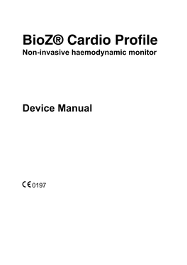 Bioz Cardio Profile Device Manual