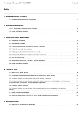 Formulário De Referência 2012