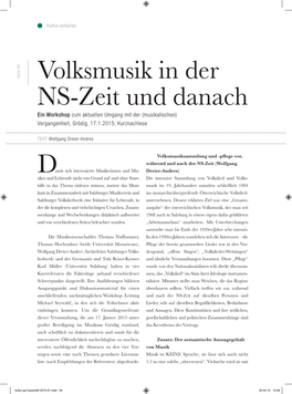 Volksmusik in Der NS-Zeit Und Danach