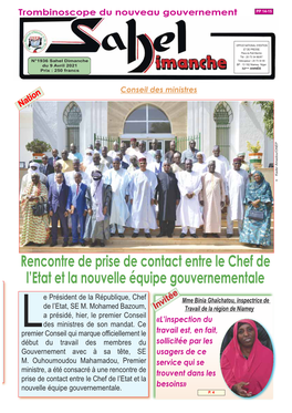 Sahel Dimanche Du 09-04-2021