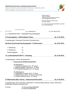 2015 Jahresbericht SG FJ AFKDO Krems-Land