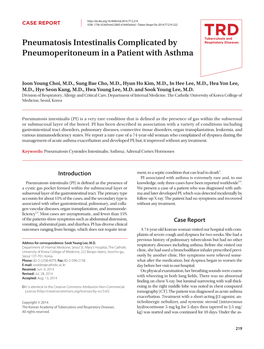 Pneumatosis Intestinalis Complicated by Pneumoperitoneum in a Patient with Asthma