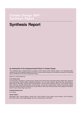 Synthesis Report Synthesis Report