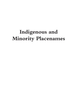 Indigenous and Minority Placenames