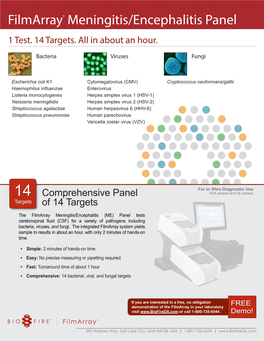 Filmarray® Meningitis/Encephalitis Panel 1 Test