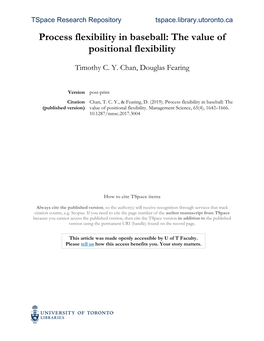 Process Flexibility in Baseball: the Value of Positional Flexibility