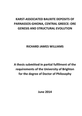 Karst-Associated Bauxite Deposits of Parnassos-Ghiona, Central Greece: Ore Genesis and Structural Evolution