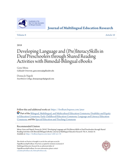 Developing Language and (Pre) Literacy Skills in Deaf Preschoolers