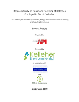 Research Study on Reuse and Recycling of Batteries Employed in Electric Vehicles