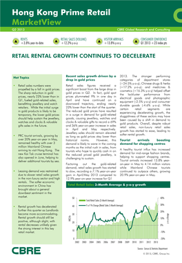 Hong Kong Prime Retail Marketview Q2 2013 CBRE Global Research and Consulting