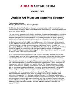 Audain Art Museum Appoints Director