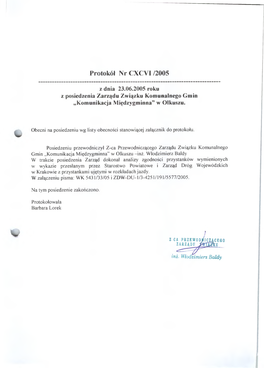 Protokół Nr CXCVI /2005