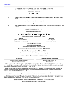 Chevrontexaco Corporation (Exact Name of Registrant As Specified in Its Charter)
