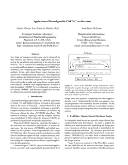 Application of Reconfigurable CORDIC Architectures Oskar