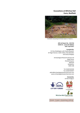 Whirlow Hall Farm Excavation Report