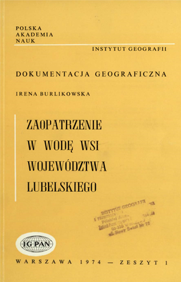 Zaopatrzenie W Wodę Wsi Województwa Lubelskiego