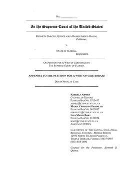 Appendix to the Petition for a Writ of Certiorari