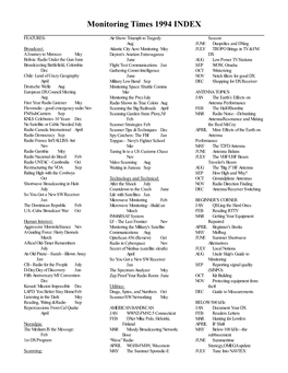 Monitoring Times 2000 INDEX