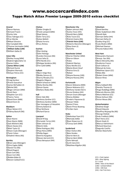 Topps Match Attax Premier League 2009/2010 Extras