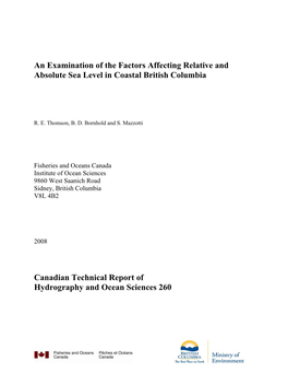 An Examination of the Factors Affecting Relative and Absolute Sea Level in Coastal British Columbia