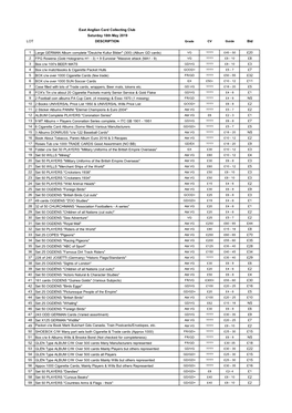 East Anglian Card Collecting Club Saturday 18Th May 2019 LOT DESCRIPTION Grade CV Guide Bid