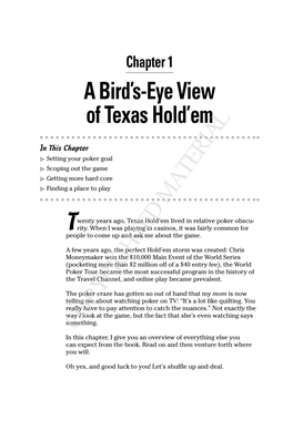 A Bird's-Eye View of Texas Hold'em