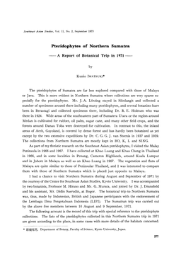 Pteridophytes of Northern Sum.Atra