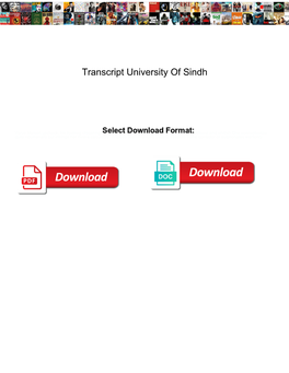 Transcript University of Sindh