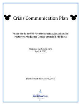 Crisis Communication Plan