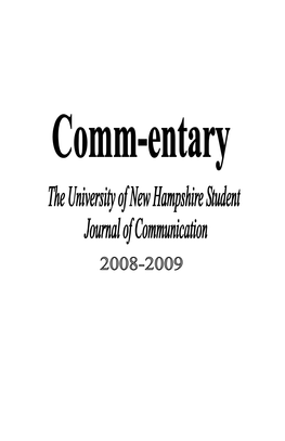 Comm-Entary, Spring 2009