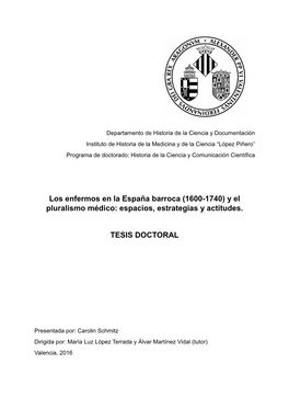 Y El Pluralismo Médico: Espacios, Estrategias Y Actitudes