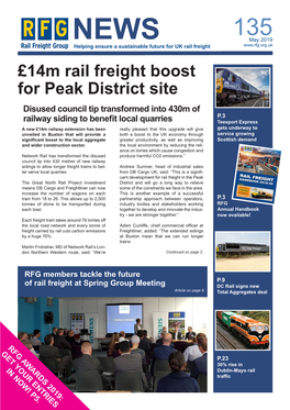 £14M Rail Freight Boost for Peak District Site