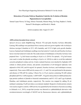 New Phytologist Supporting Information Methods S1 for the Article