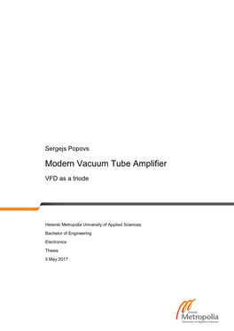 Modern Vacuum Tube Amplifier