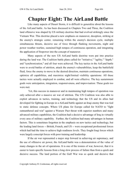 The Airland Battle Like Many Aspects of Desert Storm, It Is Difficult to Generalize About the Lessons of the Airland Battle