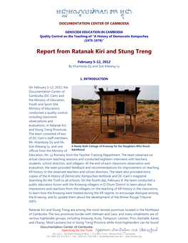 Report from Ratanak Kiri and Stung Treng