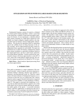 Stylization of Pitch with Syllable-Based Linear Segments