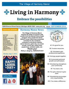 Harmony Manor News