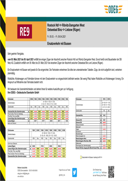 Rostock Hbf <> Ribnitz-Damgarten West Ostseebad Binz <> Lietzow