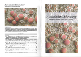 Australasian Lichenology Number 54, January 2004
