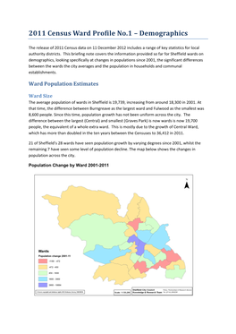 2011 Census Ward Profile No.1 – Demographics