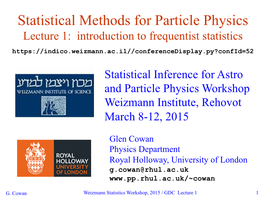 Lecture 1: Introduction to Frequentist Statistics