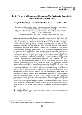 Relict Forms of a Disappeared Mountain. the Periglacial Deposits in Asinara Island-Sardinia, Italy