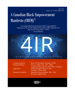 A Canadian Black Empowerment Manifesto (CBEM)©