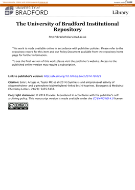 The University of Bradford Institutional Repository