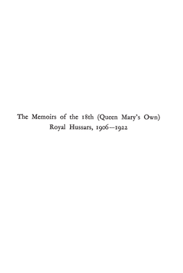 Memoirs of the 18Th Hussars