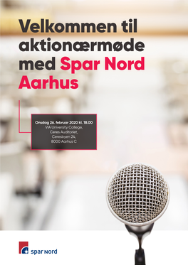 Velkommen Til Aktionærmøde Med Spar Nord Aarhus
