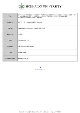 I Scolicidal Effect of Salicylanilide and Bisphenol Derivatives Against Ech1nococcus Granulosus in Vitro