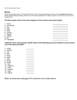 Nouns Make up Sentences Using Five of the Collective Nouns Listed Above