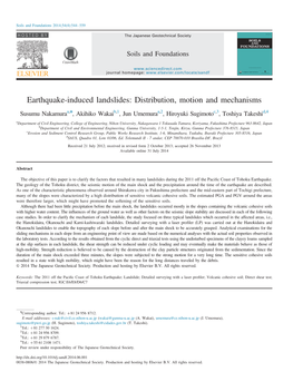 Earthquake-Induced Landslides Distribution, Motion and Mechanisms